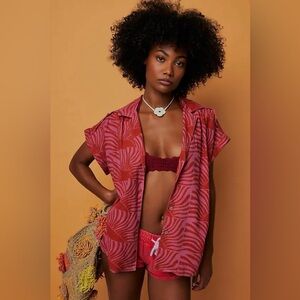 We The Free Pink and Red Sun Splash Tunic in M